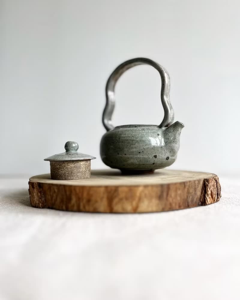 藍灰天 提樑壺 | 陶茶具