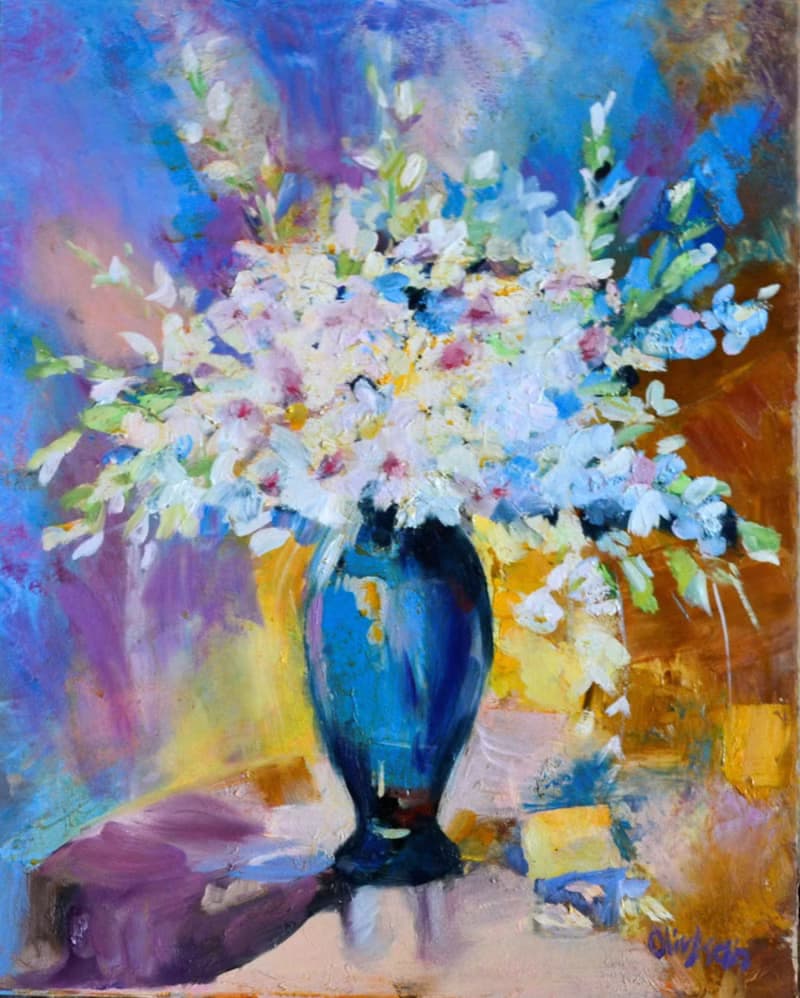 Gladiolus Painting Bouquet Oil Artwork Floral Art Flower Oil Painting