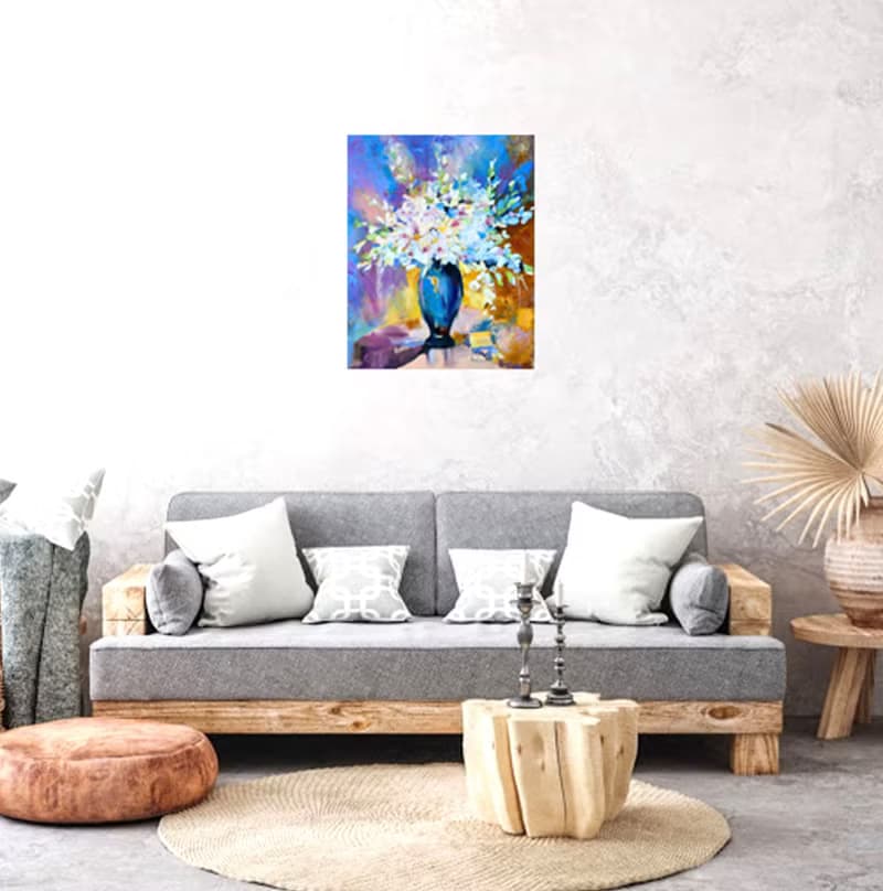 Gladiolus Painting Bouquet Oil Artwork Floral Art Flower Oil Painting