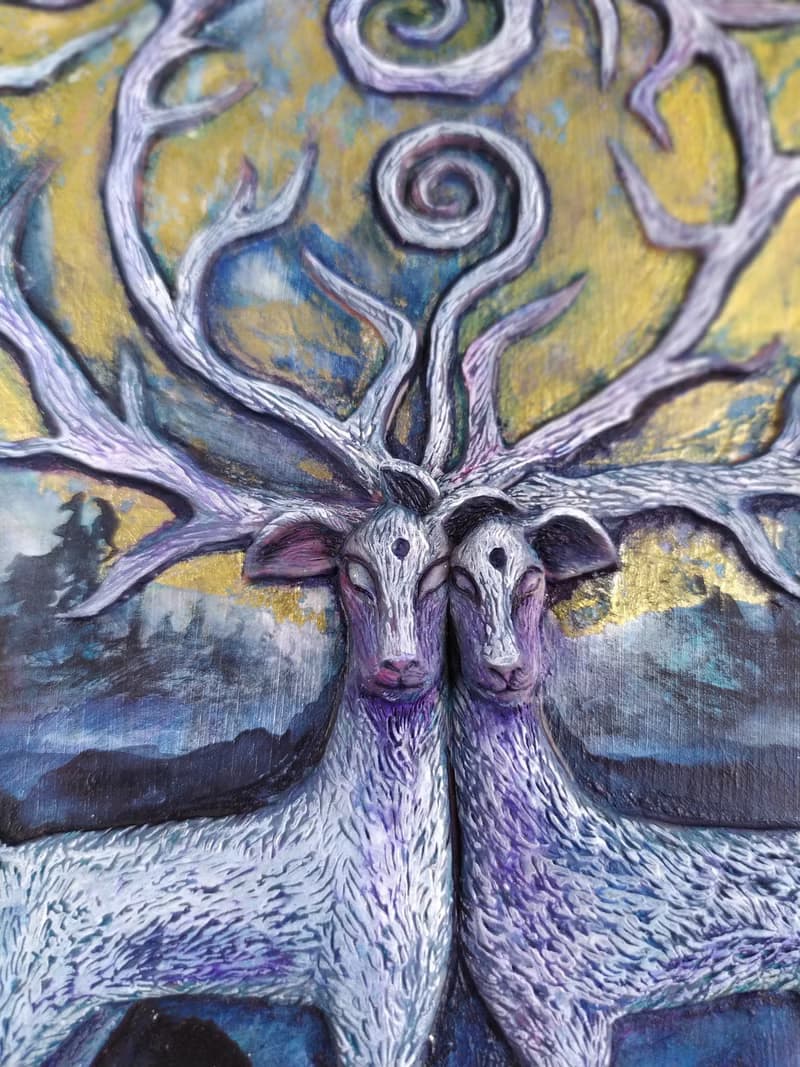 Collectible Exclusive Wall Art Sculpture - Painting Two lovers