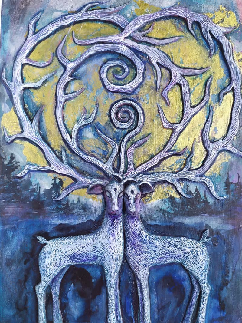 Collectible Exclusive Wall Art Sculpture - Painting Two lovers