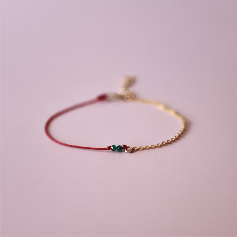【聖誕飾品】獻上祝福 生命善愛 14k注金手鍊+ 紅蠟線 生日