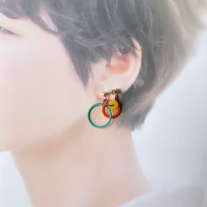 コネクト ピアス・イヤリング【グリーン】