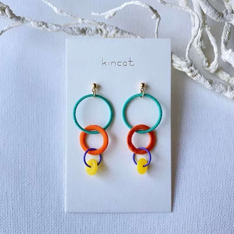 コネクト ピアス・イヤリング【グリーン】