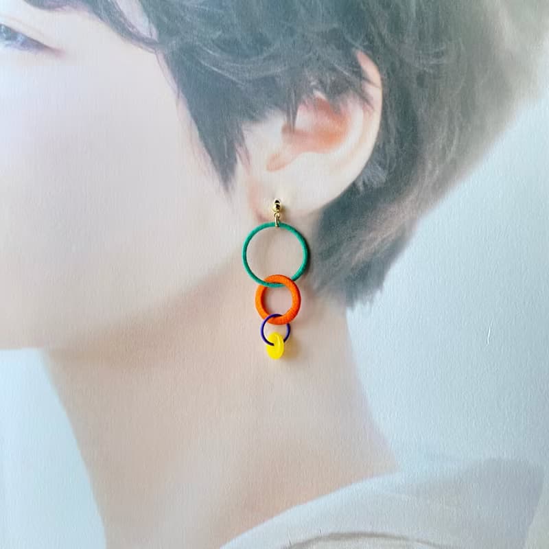 コネクト ピアス・イヤリング【グリーン】