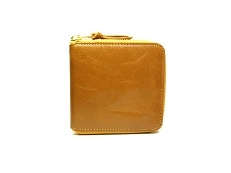 バッファロー boxファスナー二つ折り財布 キャメル