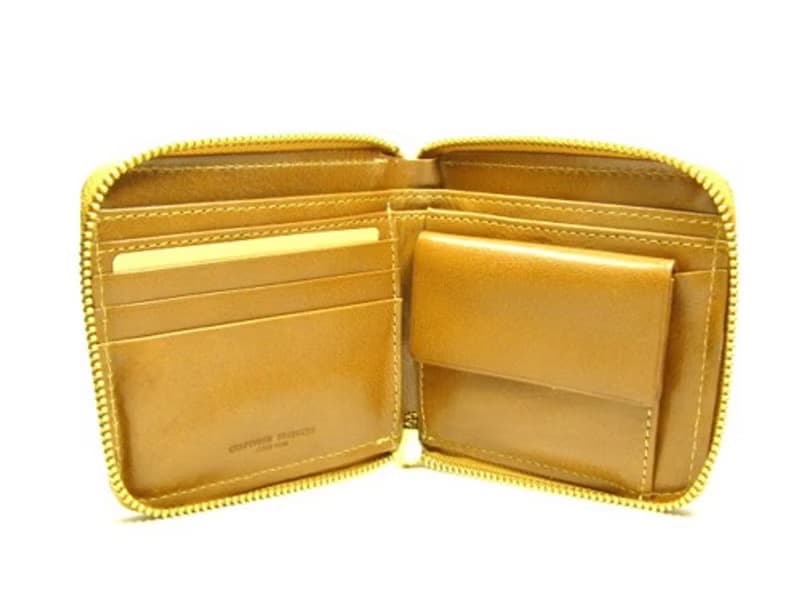 バッファロー boxファスナー二つ折り財布 キャメル