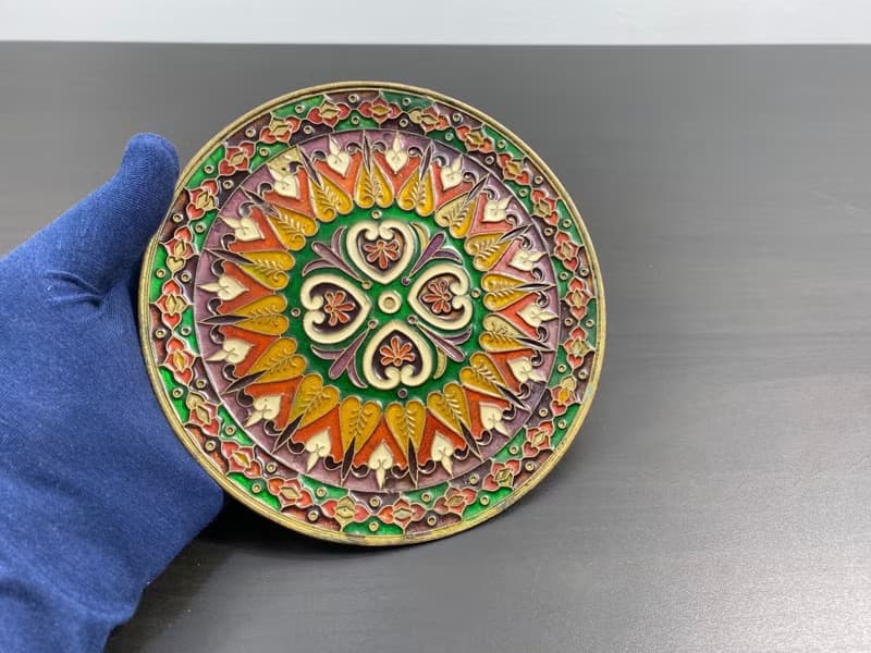 復古華麗琺瑯和青銅牆壁裝飾板 Smalto tex 波西米亞風別緻裝飾