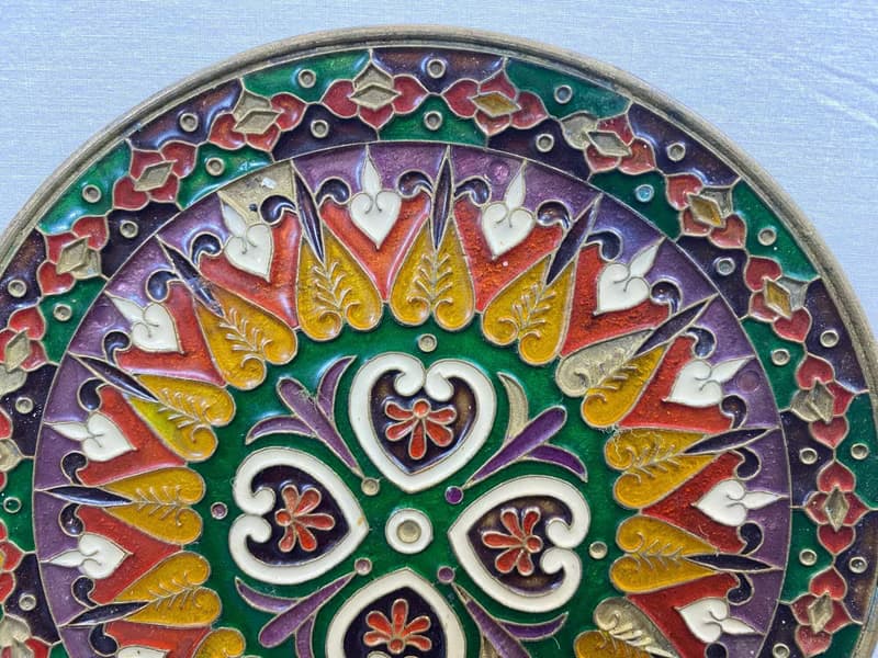 復古華麗琺瑯和青銅牆壁裝飾板 Smalto tex 波西米亞風別緻裝飾