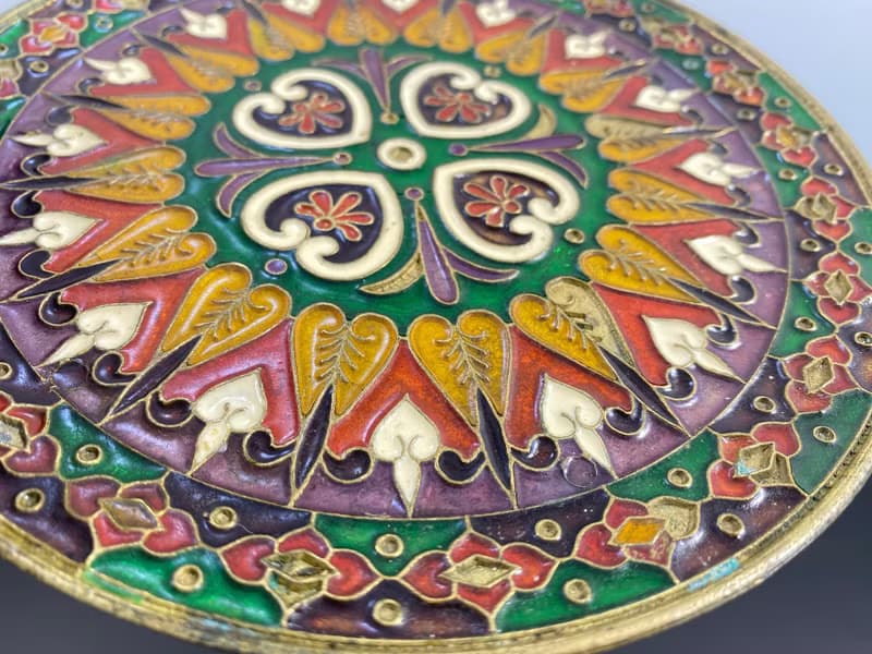 復古華麗琺瑯和青銅牆壁裝飾板 Smalto tex 波西米亞風別緻裝飾