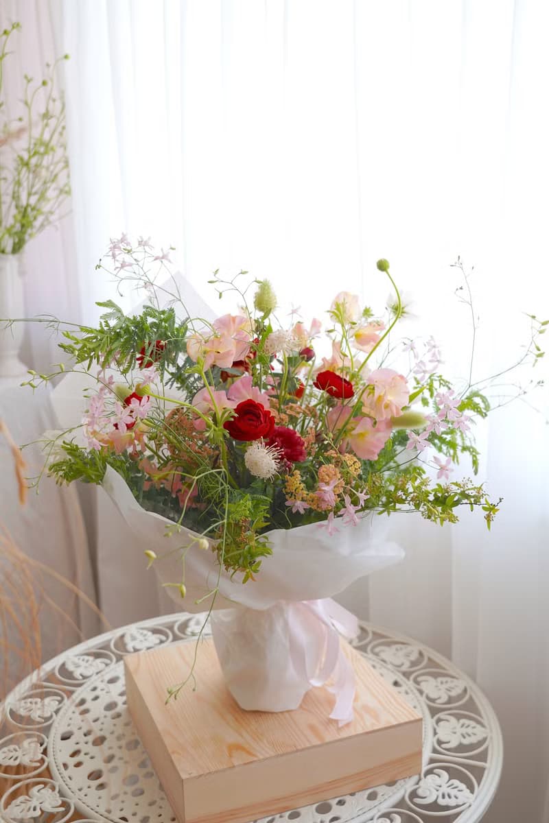 森林溫柔粉紅色系花束_鮮花