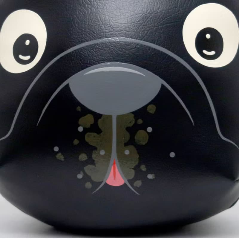 Black french bulldog crossbody bag is compact fro carrying mobile phones.