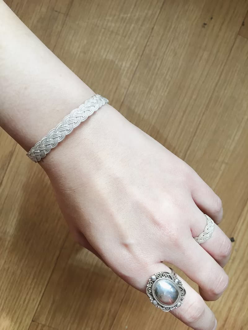手工 編織 銀手鍊 純手工 尼泊爾製 925純銀
