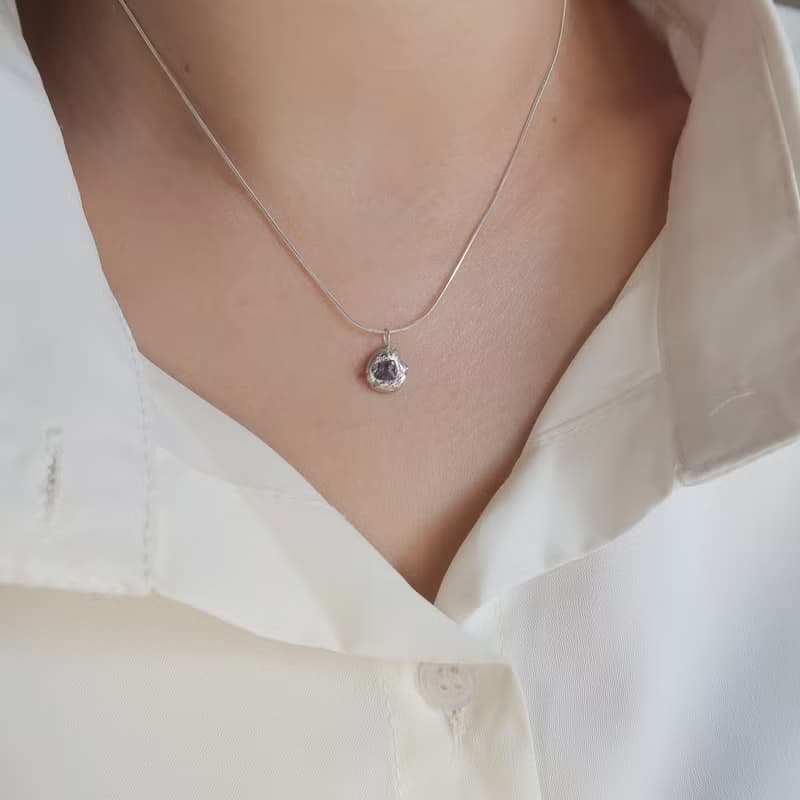 925純銀 原焠 彩色 藍寶石 尖晶石 原礦 蛇鍊 項鍊 免費送禮包裝