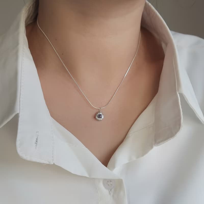 925純銀 原焠 彩色 藍寶石 尖晶石 原礦 蛇鍊 項鍊 免費送禮包裝