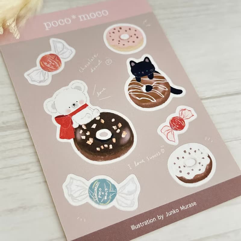 【シールシート】  ドーナツとチョコキャンディー