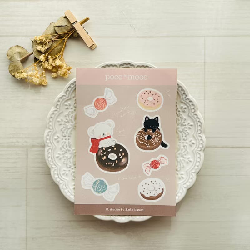 【シールシート】  ドーナツとチョコキャンディー