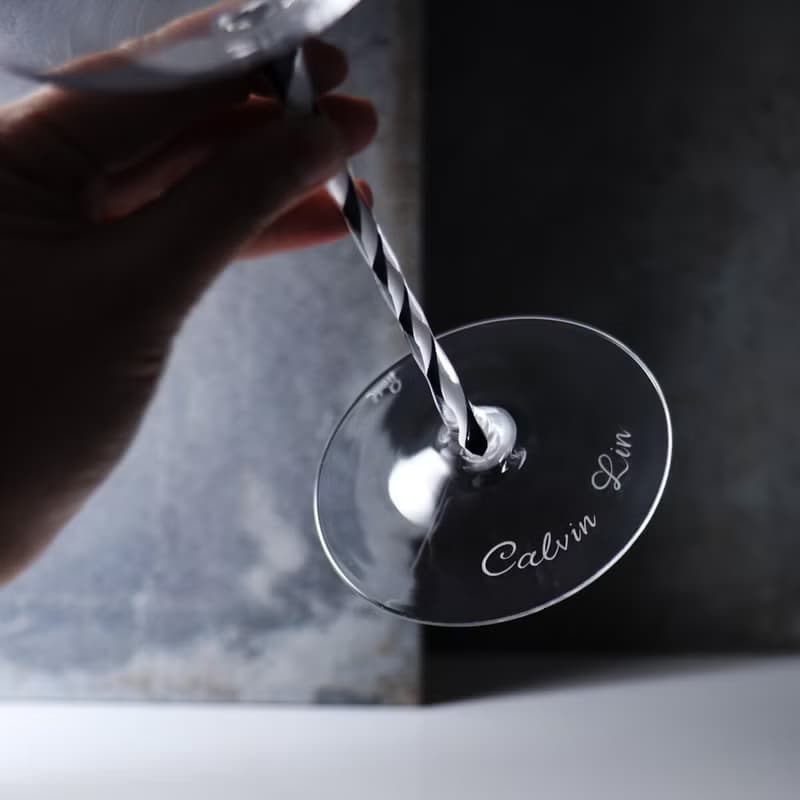 620cc【奧地利Riedel】Riedel Fatto a Mano黑白螺旋杯梗水晶杯