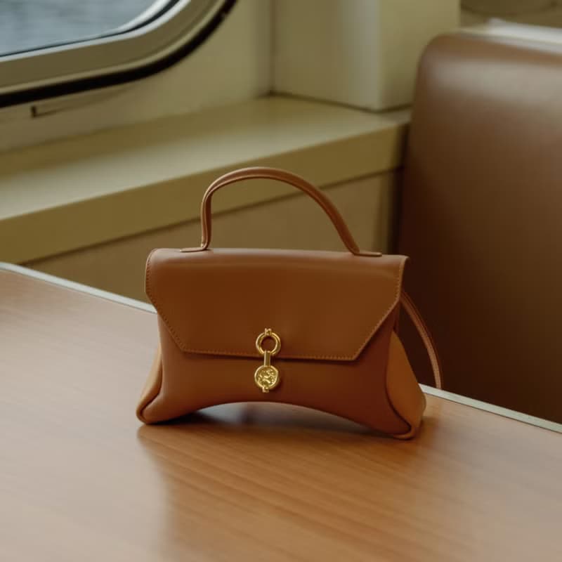 Mini Rococo Bag 玉米基純素皮革 手提包 斜背包 棕色&淺棕色