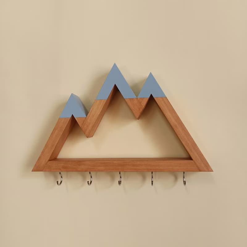 Wooden wall key holder Mountains peaks (gray tops)