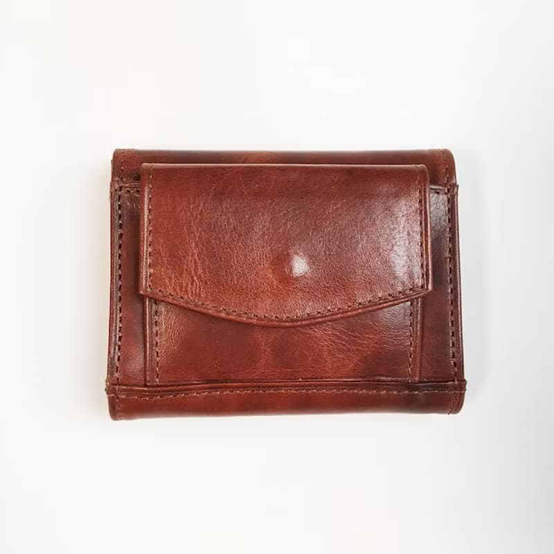 小さな三つ折り財布　Jackマイクロウォレット Brown 名入れ・ギフト包装無料