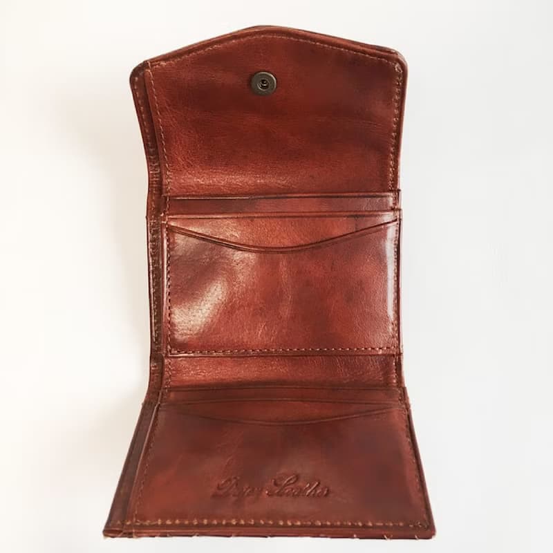 小さな三つ折り財布　Jackマイクロウォレット Brown 名入れ・ギフト包装無料
