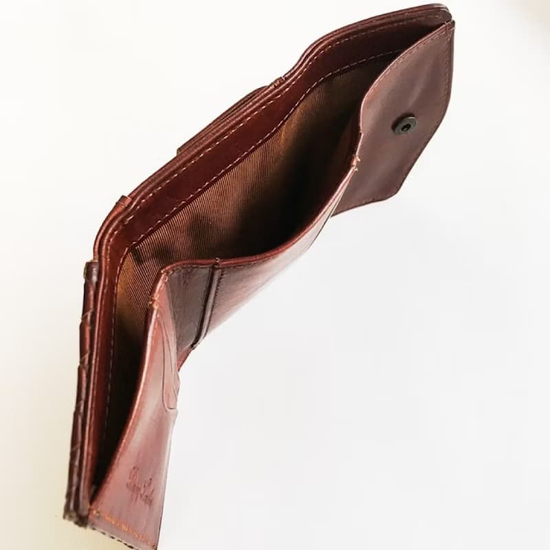 小さな三つ折り財布　Jackマイクロウォレット Brown 名入れ・ギフト包装無料