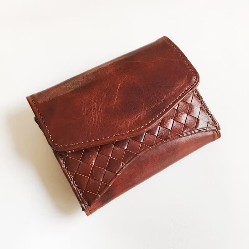 小さな三つ折り財布　Jackマイクロウォレット Brown 名入れ・ギフト包装無料