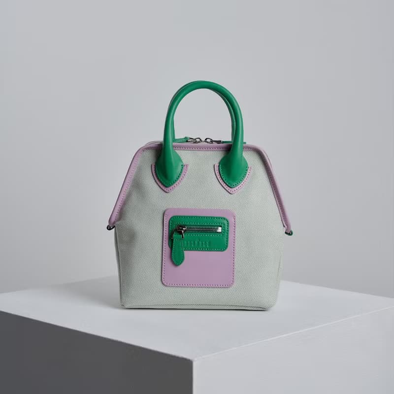 Play Lilac 3Way Tote Bag (Two-tone Canvas + ITALY Cow Leather)