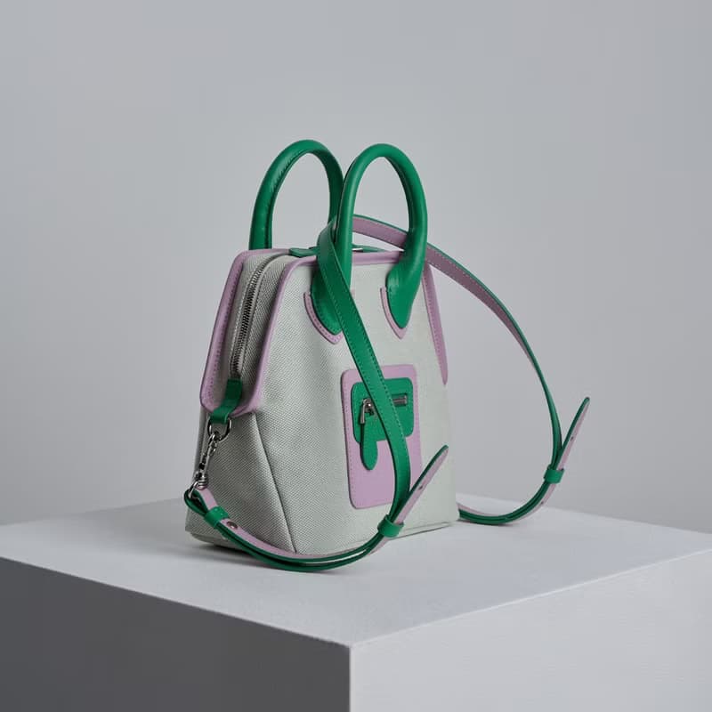 Play Lilac 3Way Tote Bag (Two-tone Canvas + ITALY Cow Leather)