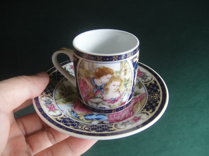 【老時光 OLD-TIME】早期二手日本精緻美圖茶具組(5杯5盤兩壺一罐