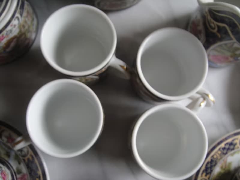 【老時光 OLD-TIME】早期二手日本精緻美圖茶具組(5杯5盤兩壺一罐