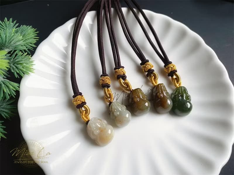 天然緬甸玉 翡翠 老油青 招財 貔貅 護主 玉墜 項鍊 禮物 長輩禮