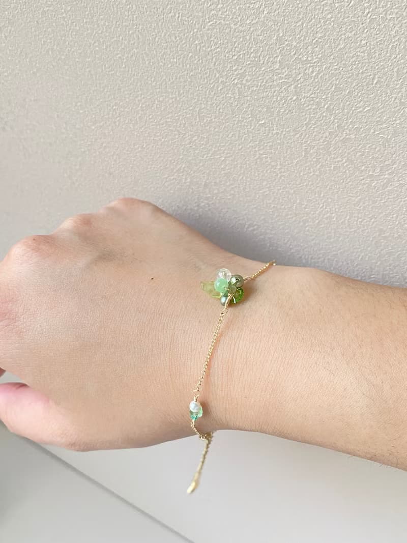 【Kimiko手作飾品】 五月誕生石系列 綠色天然石小清新造型手鍊