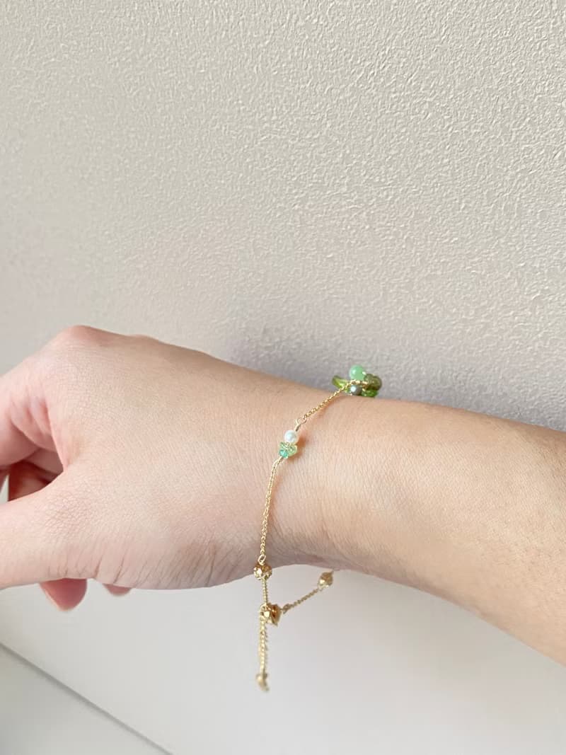 【Kimiko手作飾品】 五月誕生石系列 綠色天然石小清新造型手鍊
