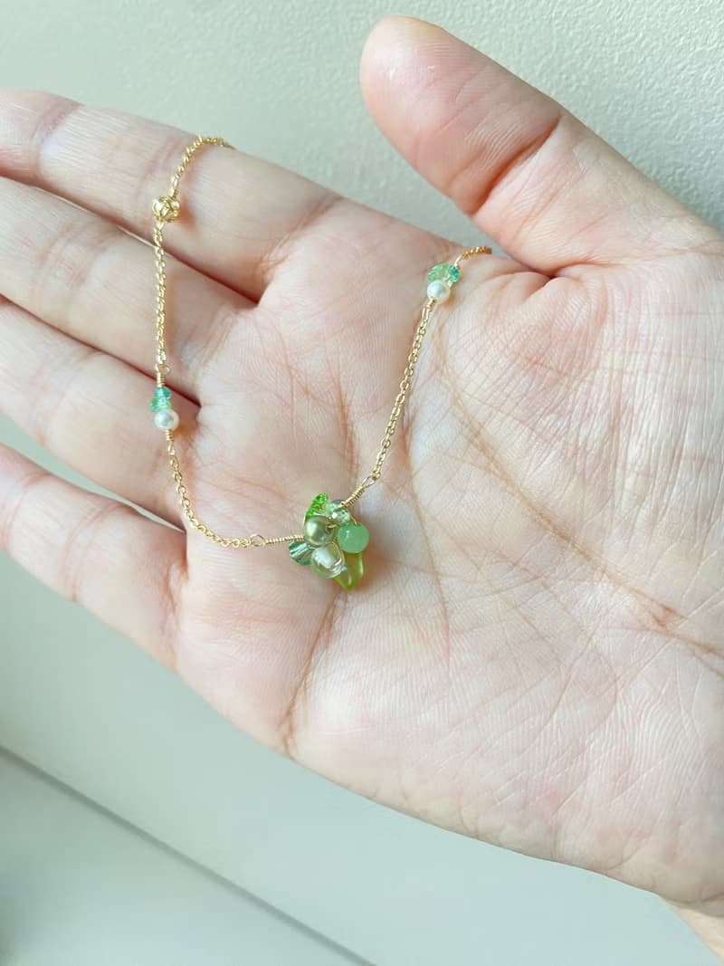 【Kimiko手作飾品】 五月誕生石系列 綠色天然石小清新造型手鍊