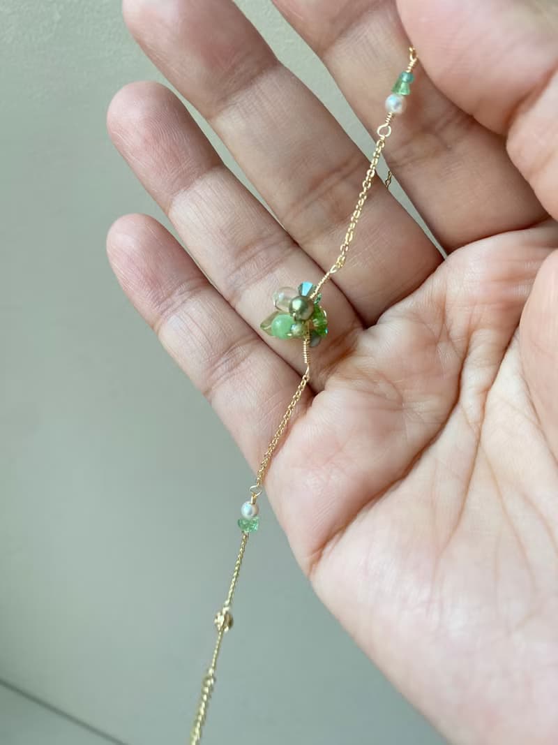 【Kimiko手作飾品】 五月誕生石系列 綠色天然石小清新造型手鍊