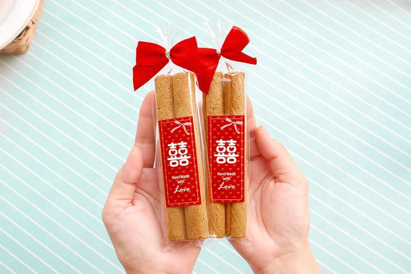 婚禮小物 囍字日式蛋捲(滿百份免費印名字) 二次進場 送客禮物