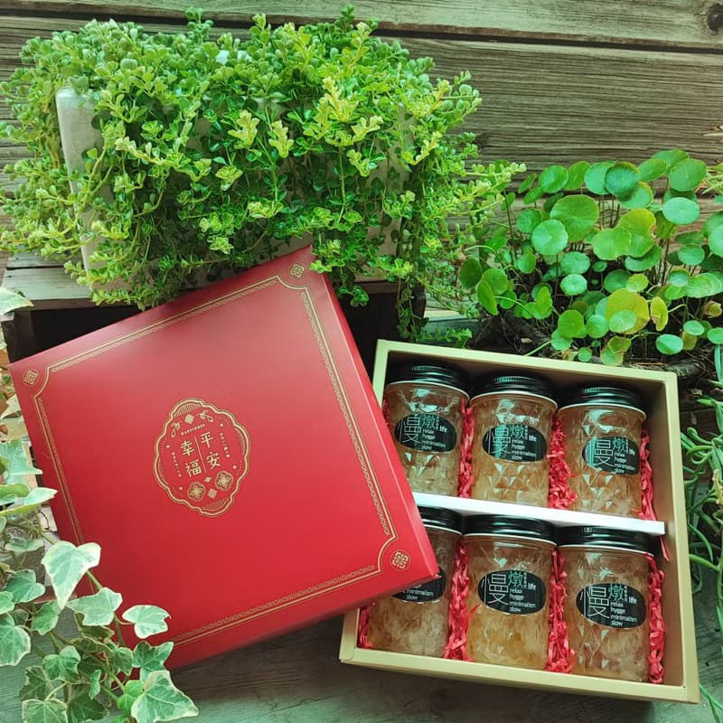 年節禮盒 慢燉平安幸福6入植物燕窩禮盒/附提袋/年節送禮