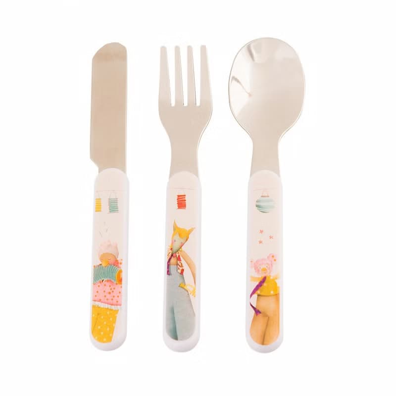 法國 Moulin Roty Tartempois 安全快樂餐具禮盒組(刀、叉、湯匙)