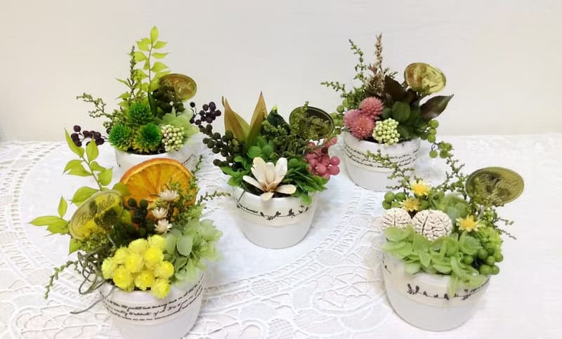l 迷你療癒植栽-木片花花 l*療癒*不凋花.永生花*禮物*綠色*