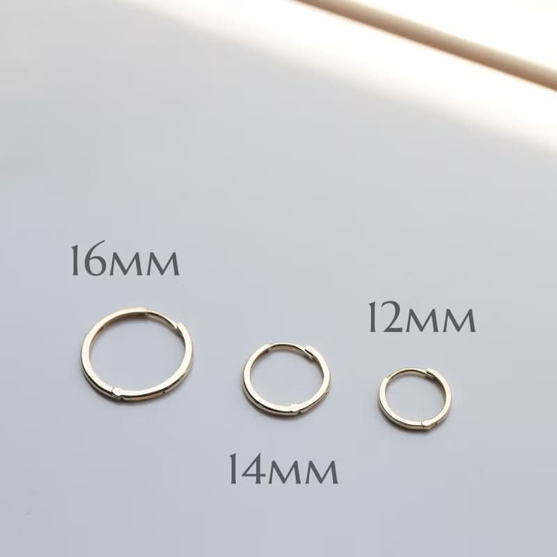 14K Tint Cycle Lock Earring (16mm 14mm) 圓耳扣耳環 (單個)
