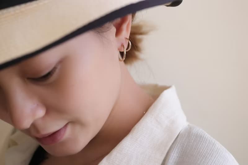 14K Tint Cycle Lock Earring (16mm 14mm) 圓耳扣耳環 (單個)