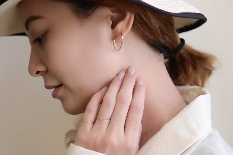 14K Tint Cycle Lock Earring (16mm 14mm) 圓耳扣耳環 (單個)