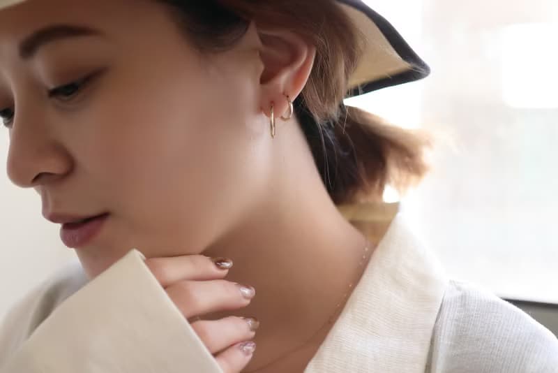 14K Tint Cycle Lock Earring (16mm 14mm) 圓耳扣耳環 (單個)