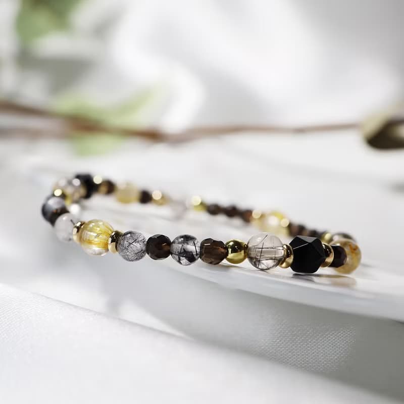 晨曦絮語 | A51鈦晶黑髮晶黑瑪瑙水晶手鍊