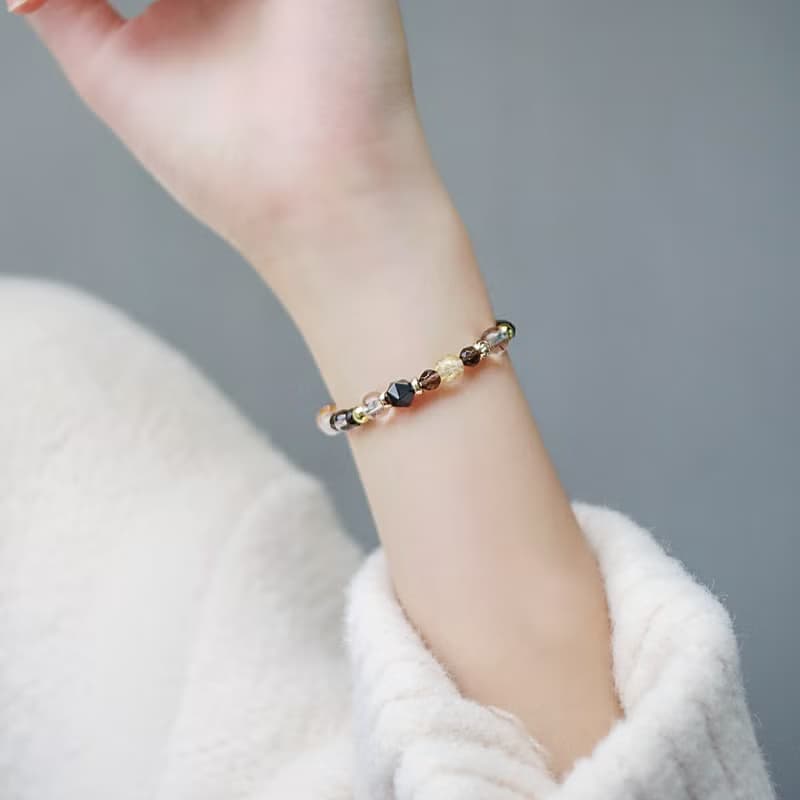 晨曦絮語 | A51鈦晶黑髮晶黑瑪瑙水晶手鍊