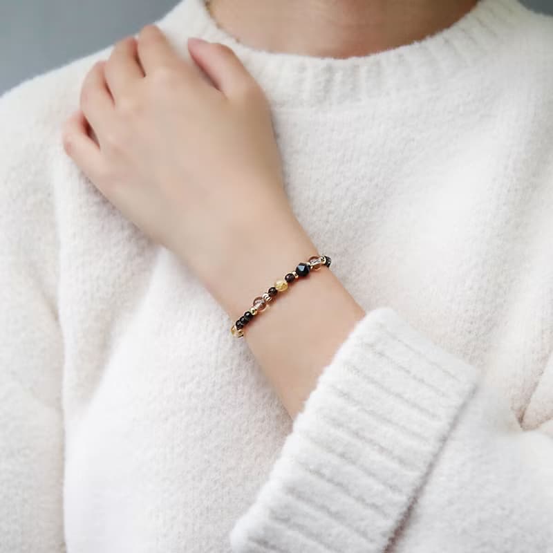 晨曦絮語 | A51鈦晶黑髮晶黑瑪瑙水晶手鍊