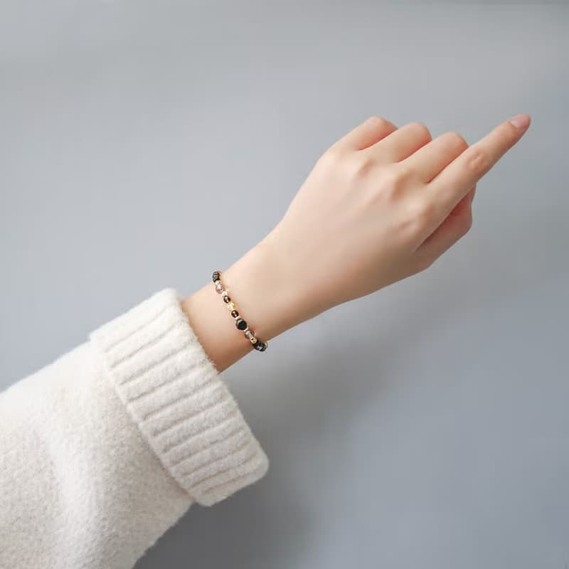 晨曦絮語 | A51鈦晶黑髮晶黑瑪瑙水晶手鍊