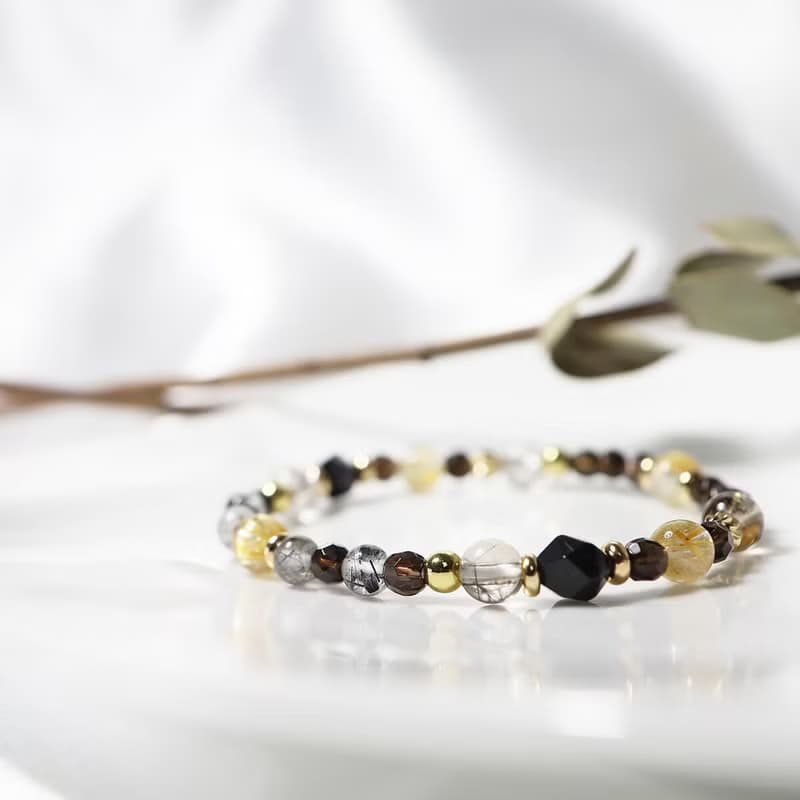 晨曦絮語 | A51鈦晶黑髮晶黑瑪瑙水晶手鍊